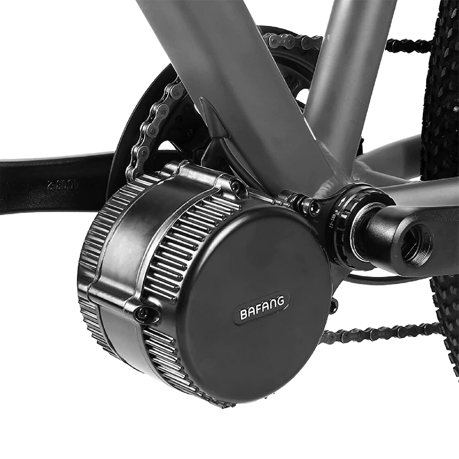 Bafang M215 Mittelmotor im Fahrrad eingebaut – leistungsstarker E-Bike Umbausatz mit 80 Nm Drehmoment für den Einbau ins BSA-Tretlager.
