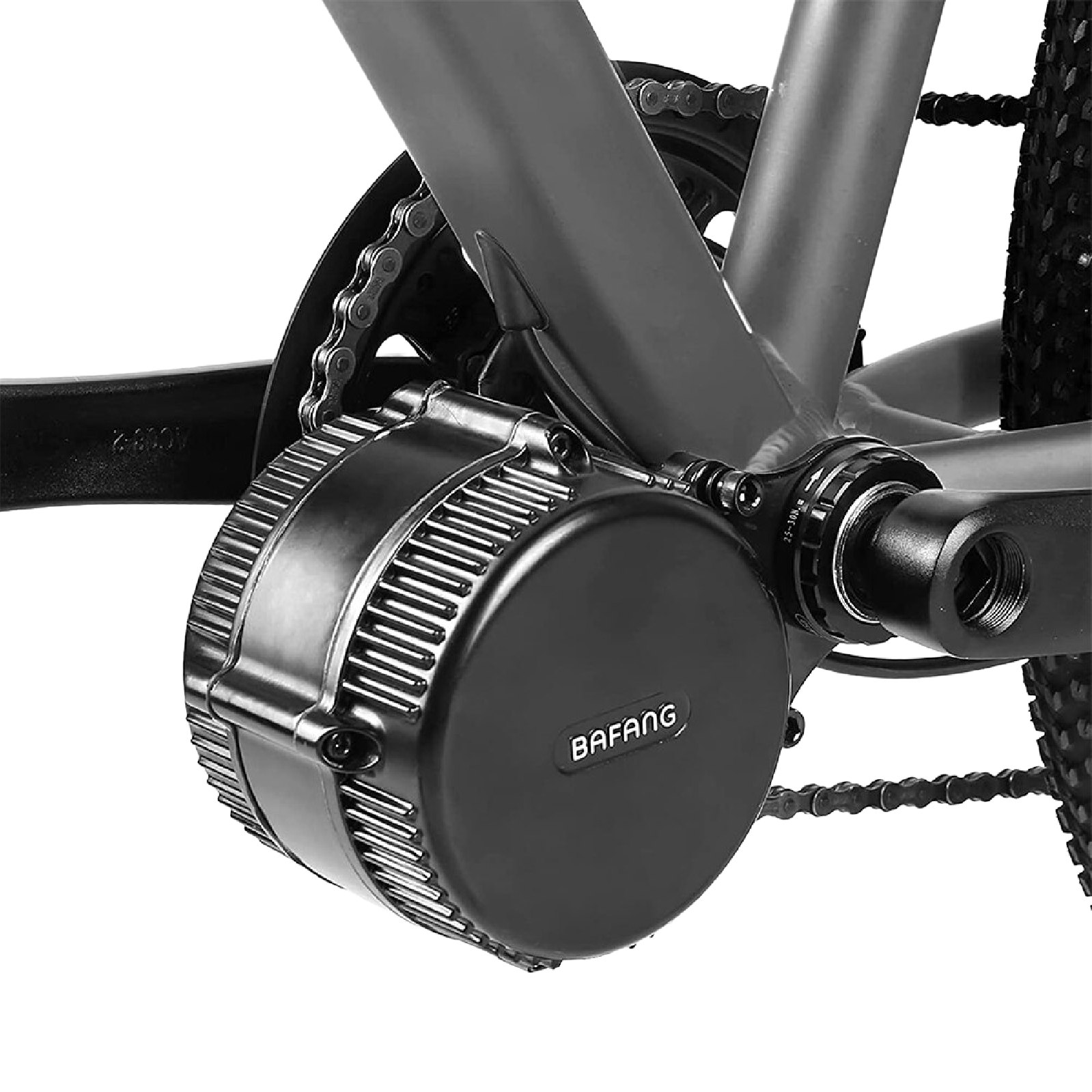 Bafang M215 Mittelmotor im Fahrrad eingebaut – leistungsstarker E-Bike Umbausatz mit 80 Nm Drehmoment für den Einbau ins BSA-Tretlager.